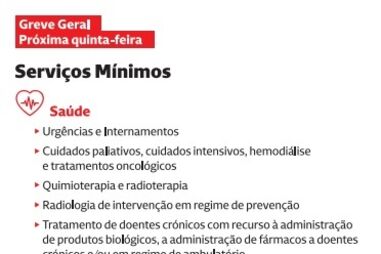 Saiba quais são os serviços mínimos garantidos durante a greve geral