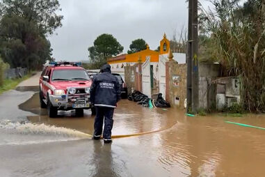 Depressão Bram causa inundações em várias estradas nas Caldas da Rainha