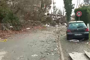 Local da explosão em Trévoux que causou a morte a duas crianças