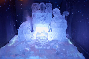 Já viu um presépio esculpido em gelo? Existe e pode ser visitado na Colômbia