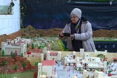 Presépio gigante em exposição na Nazaré