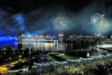 O fogo de artifício é a grande atração das festas 