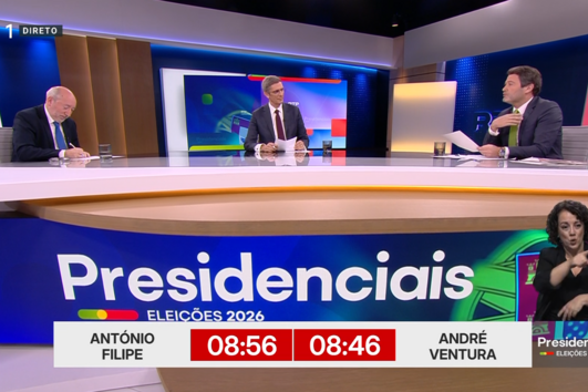 António Filipe e André Ventura no debate presidencial
