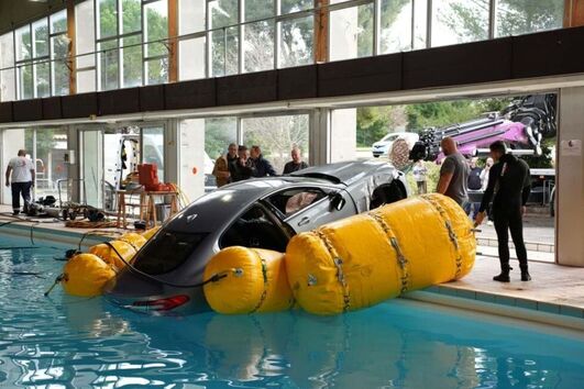 Operação especial ''resgata'' Jaguar… do fundo duma piscina