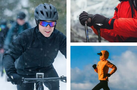 Luvas térmicas para desportos de inverno, como ciclismo, esqui ou corrida