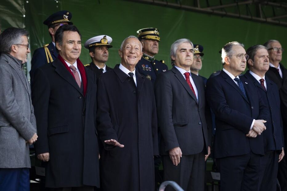 Marcelo Rebelo de Sousa, Marcos Perestrello, ministro da Defesa Nacional Nuno Melo, Carlos Moedas, Paulo Núncio e presidente da Sociedade Histórica da Independência de Portugal