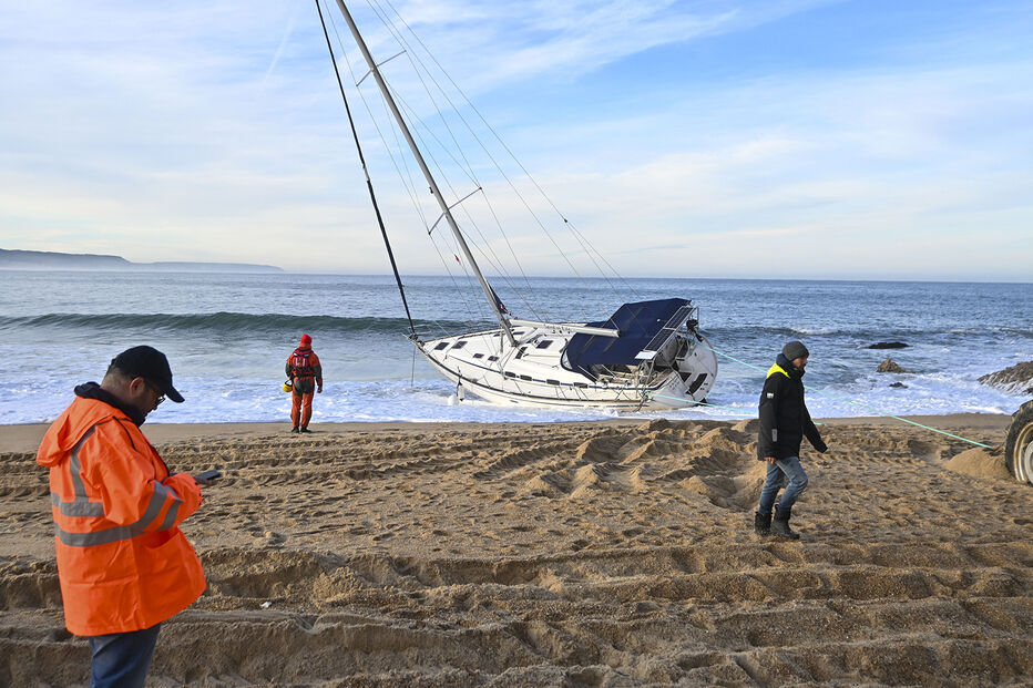 Casal culpa ataque de orcas para encalhar veleiro na praia da Nazaré