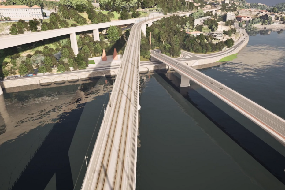 Projeto TGV prevê duas pontes sobre o Douro, sendo uma rodoviária e outra feroviária