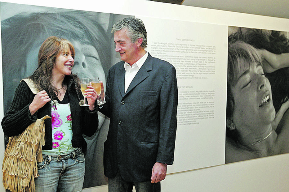 Clara Pinto Correia com o fotógrafo Pedro Palma