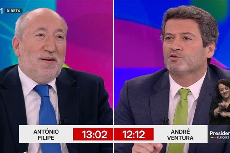 António Filipe e André Ventura no debate presidencial