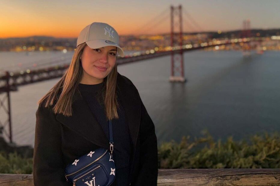 Leiza Gomez demonstra dotes futebolísticos no estádio de Alvalade, em Lisboa