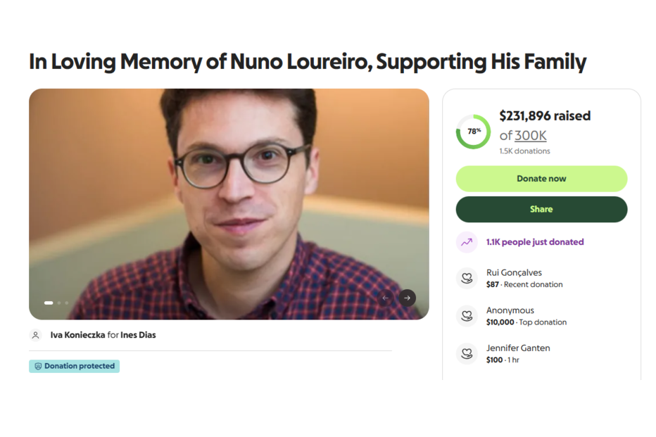 Angariação de fundos para as filhas do físico Nuno Loureiro