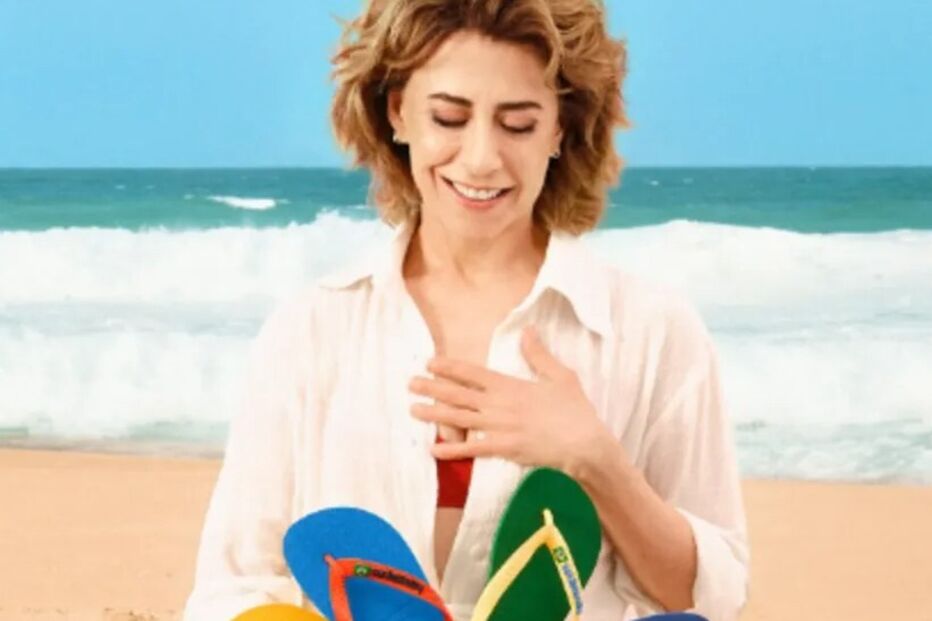 Fernada Torres em publicidade da Havaianas