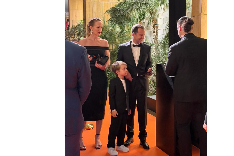 Frederico Varandas com a mulher e o filho Santiago