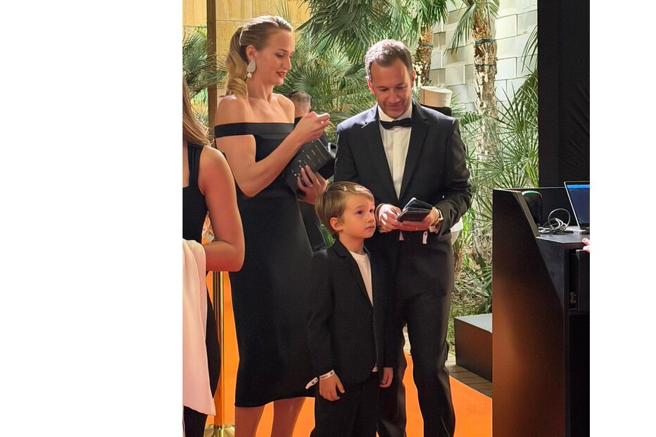 Frederico Varandas com a mulher e o filho Santiago