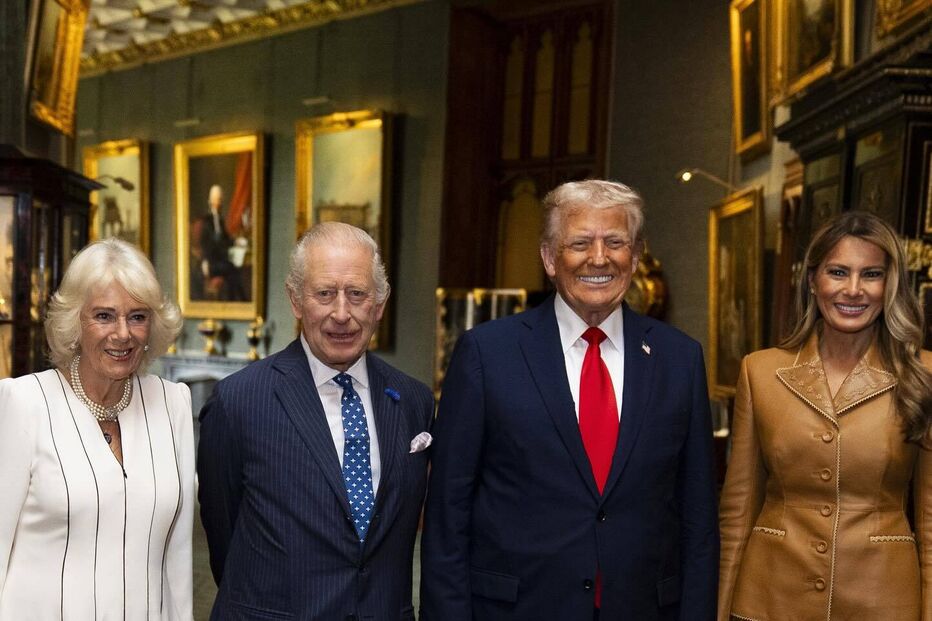 Rei Carlos III e Camilla com Donald e Melania Trump