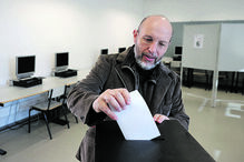 Lisboa. Rui Tavares, o líder do Livre, partido  do candidato Jorge Pinto, votou em Lisboa.