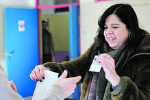 Lisboa. A porta-voz do PAN (Pessoas-Animais-Natureza), Inês Corte Real, votou em Lisboa