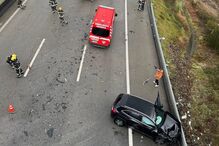 Choque em cadeia provoca um ferido grave e sete ligeiros em Santa Maria da Feira