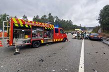 Choque em cadeia provoca um ferido grave e sete ligeiros em Santa Maria da Feira