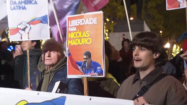 Manifestantes em Lisboa protestam contra intervenção dos EUA na Venezuela