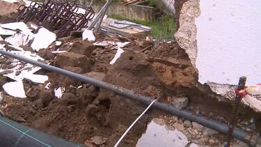 Muro desaba em escola na Vidigueira