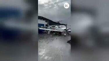 Aeroclube e aeronaves destruidas pela tempestade em Coimbra