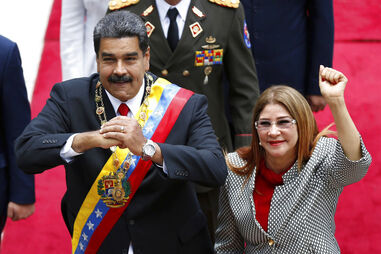 Nicolás Maduro e a esposa, Cilia Flores