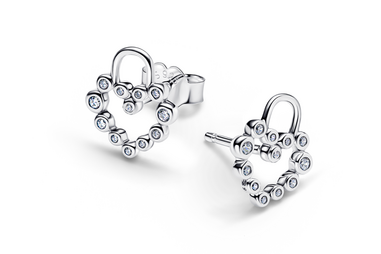 Brincos Pandora prateados, coleção Dia dos Namorados 2026