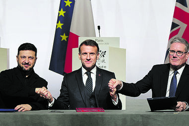 Zelensky, Macron e Starmer