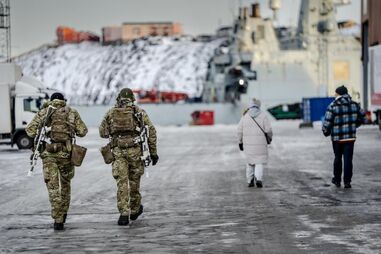 Militares em Nuuk, capital da Gronelândia