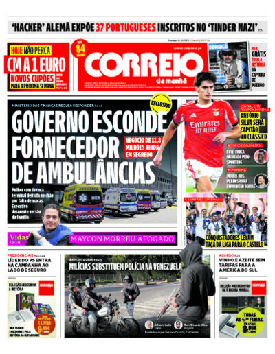 Capa de domingo, 11 de janeiro de 2026