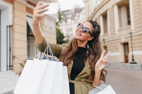 Selfie depois das compras