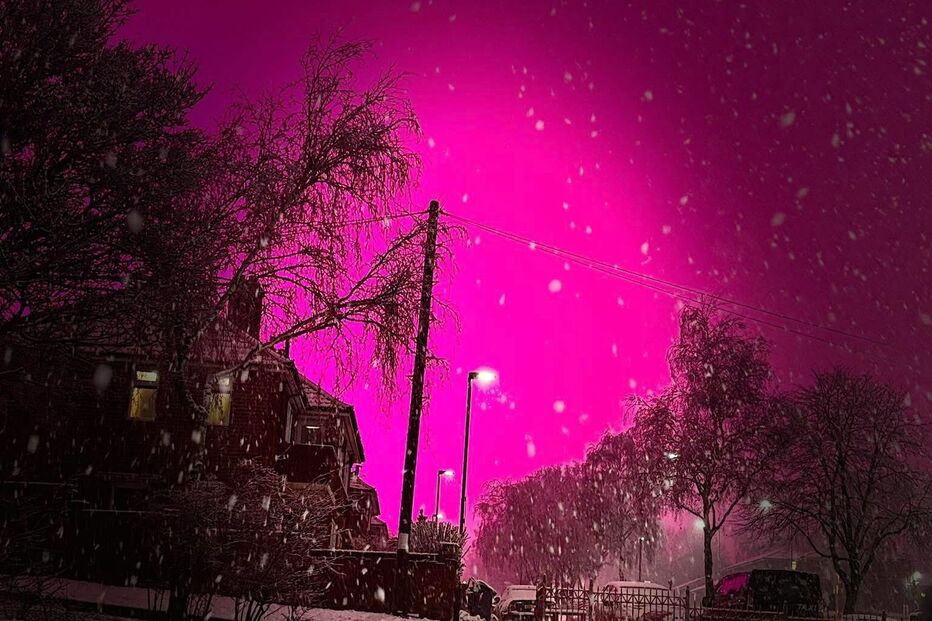 Céu cor-de-rosa no Reino Unido