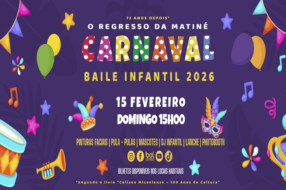 O Coliseu Micaelense recebe baile infantil de Carnaval em fevereiro de 2026