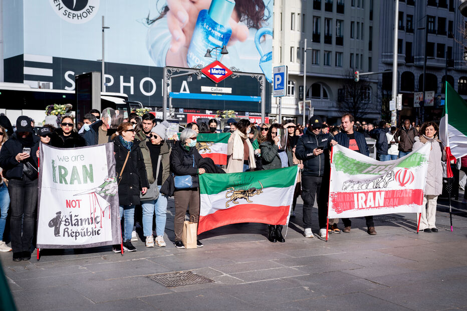 Protestos contra o regime do Irão em Madrid