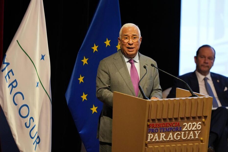 António Costa, presidente do Conselho Europeu, discursa na assinatura do acordo UE-Mercosul