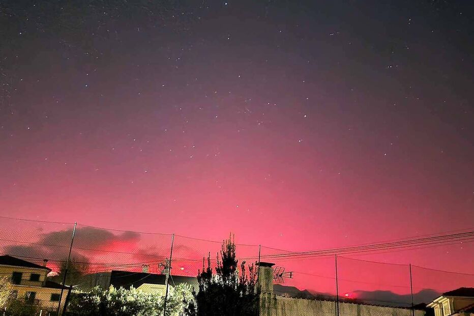 Auroras boreais em Santa Cruz da Trapa, São Pedro do Sul