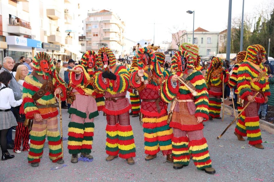 Foliões mascarados celebram o Carnaval em Oliveira do Bairro