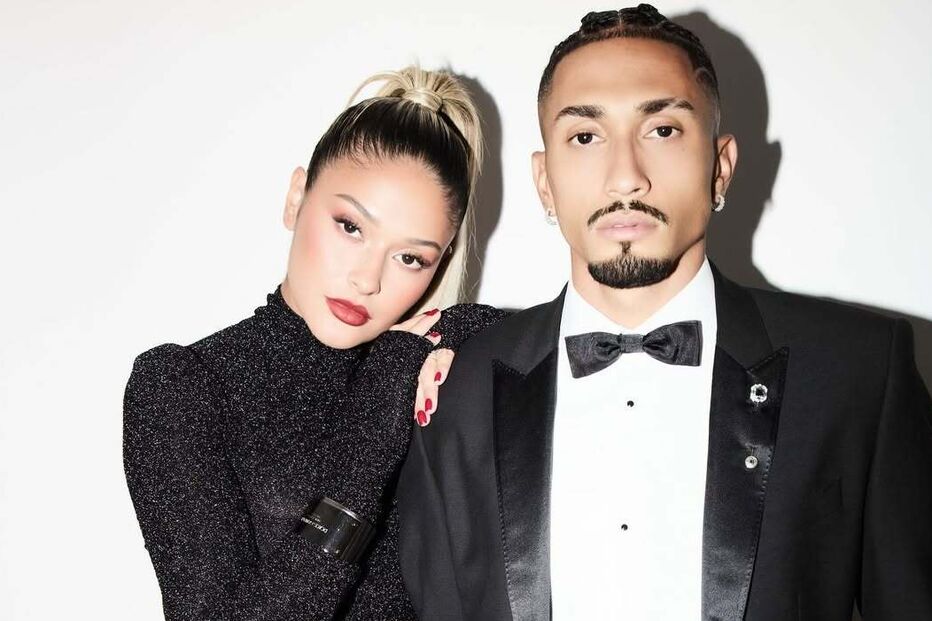 Raphinha e a mulher Natalia Rodrigues Belloli