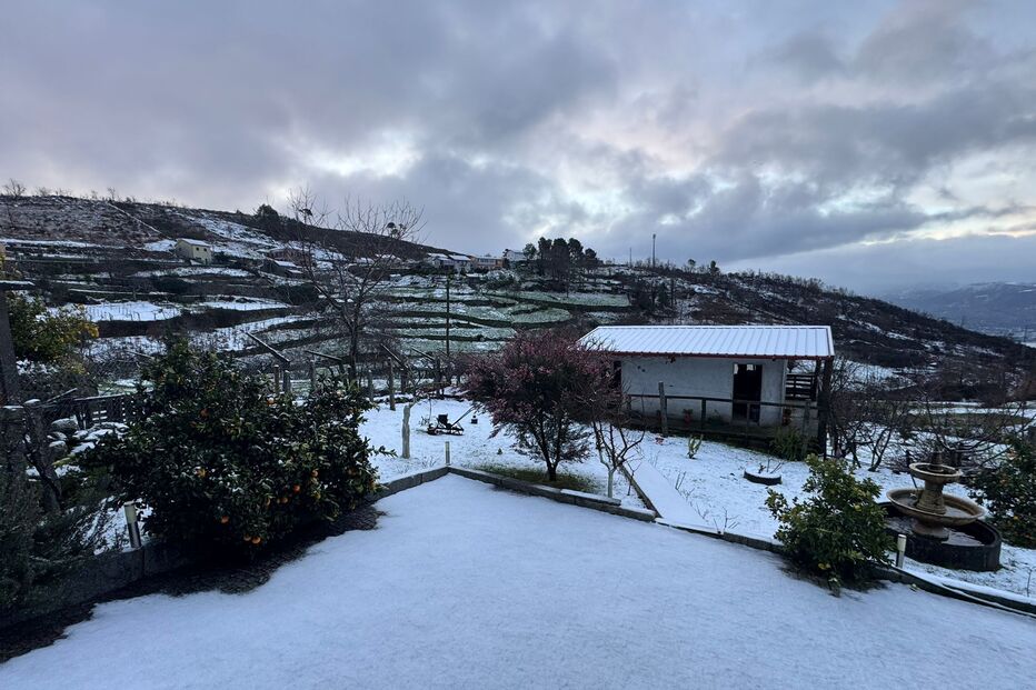 Neve em Baião, distrito do Porto