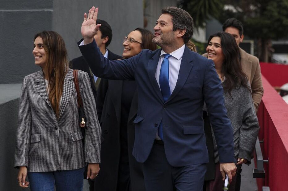 Ventura durante um encontro com estudantes na Universidade Lusíada em Lisboa