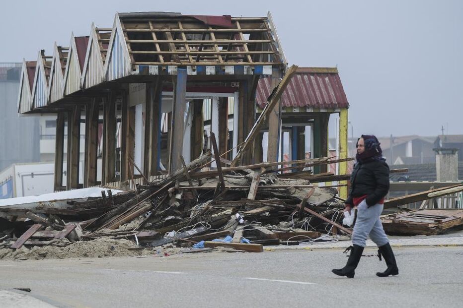 Marinha Grande após passagem da depressão Kristin