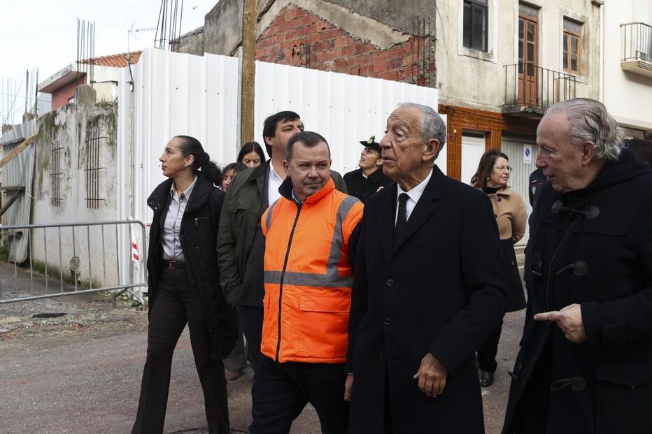 Marcelo Rebelo de Sousa visita Vila de Rei após a depressão Kristin
