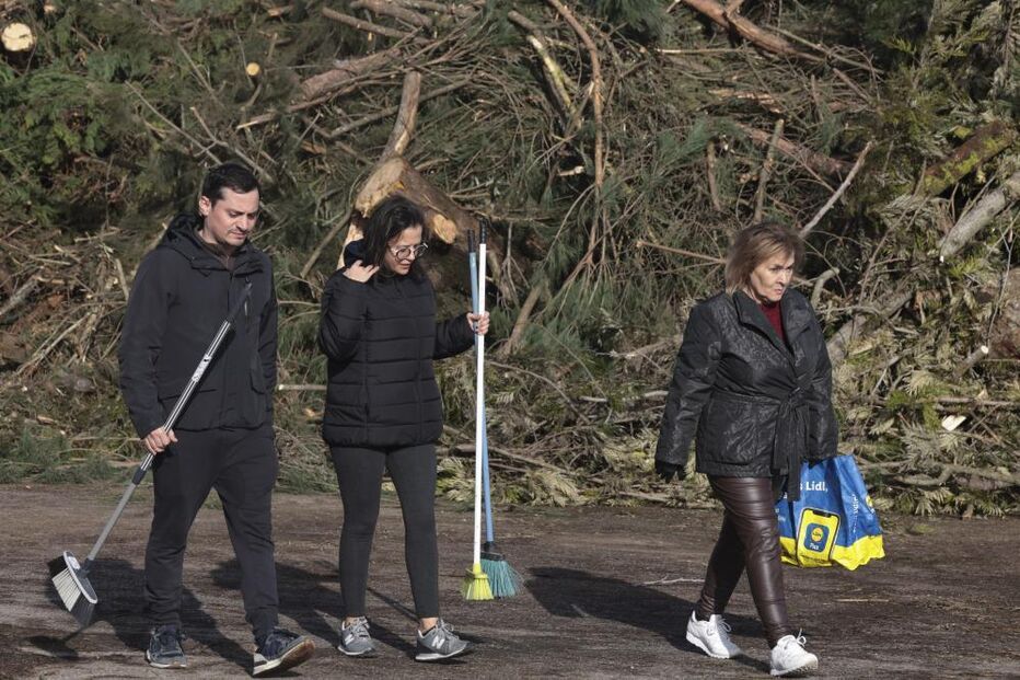 Voluntários participam na limpeza de Leiria após a intempérie