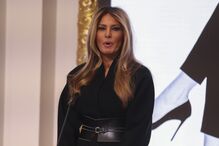 Melania Trump num evento relacionado com cinema e questões sociais