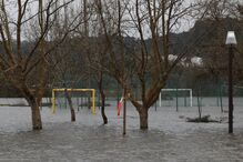 Parque ribeirinho inundado devido à passagem da depressão Leonardo, Montemor-o-Velho