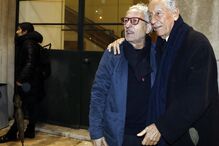 Marcelo Rebelo de Sousa e amigo no funeral de João Canijo