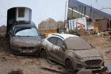 Cheias em Portalegre danificam carros devido a lama proveniente da serra
