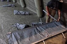 Está a ser montado um módulo de alojamento pelo Exército na escola de São Silvestre, em Coimbra